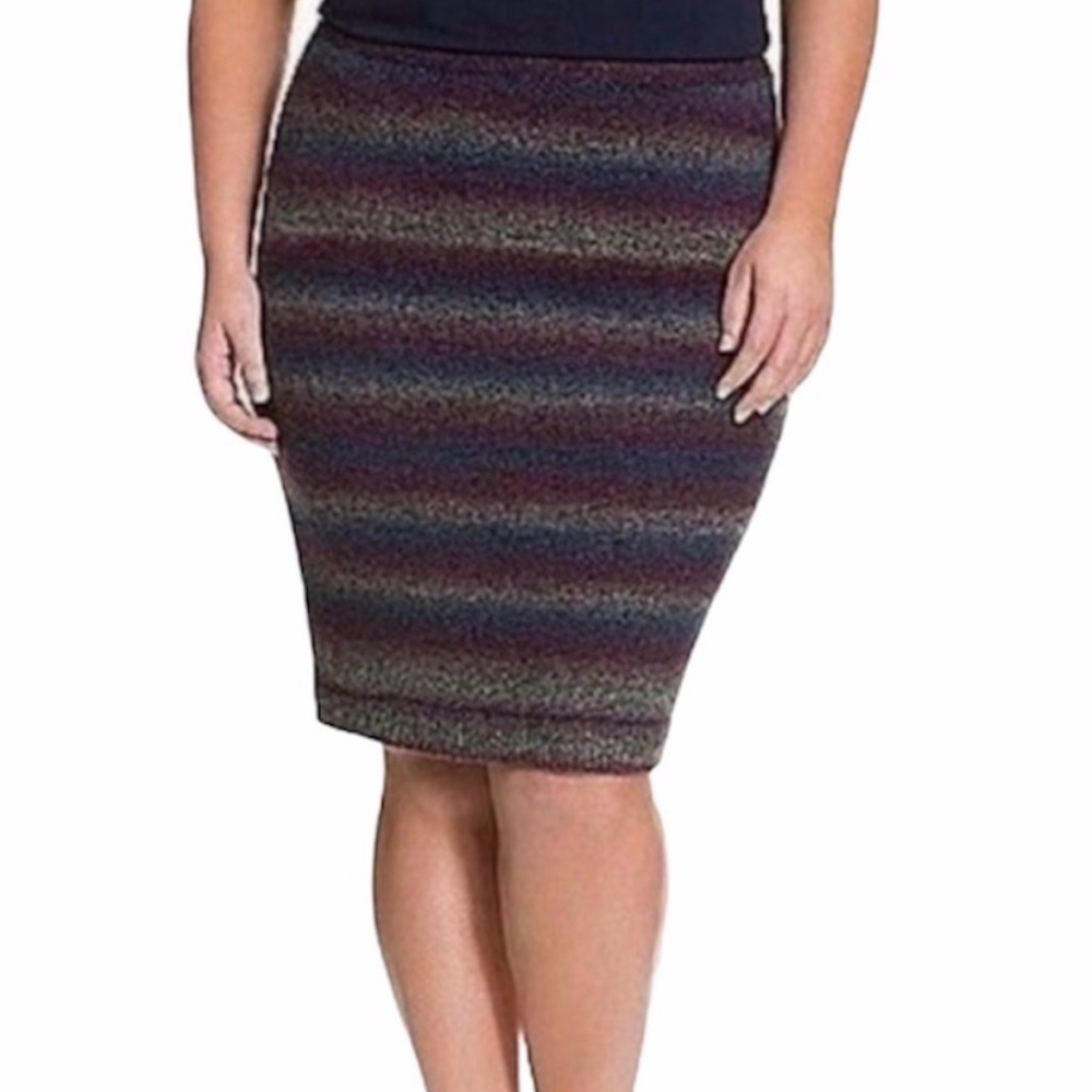 Lane Bryant Multicolor Striped Pencil Skirt